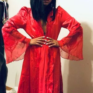 Lace red robe